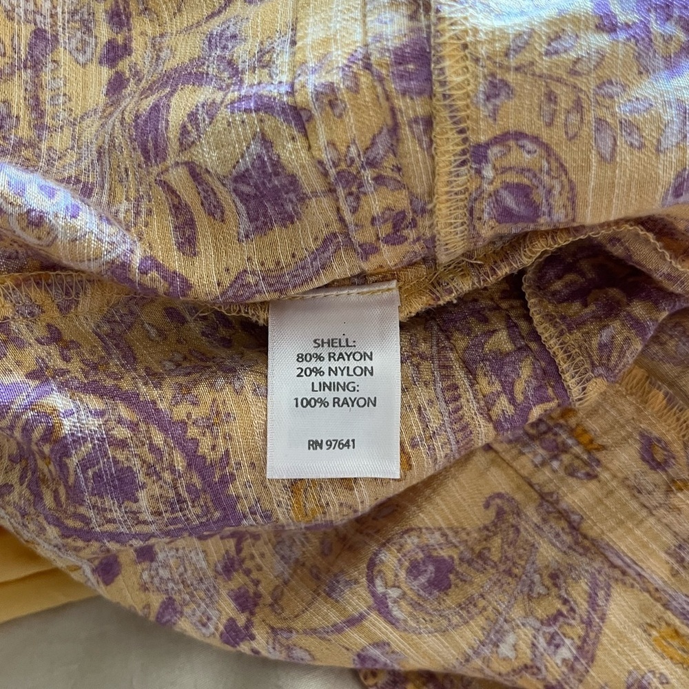 J.Jill Yellow Purple Floral Paisley Tiered Sleeveless Dress - Picture 10 of 10